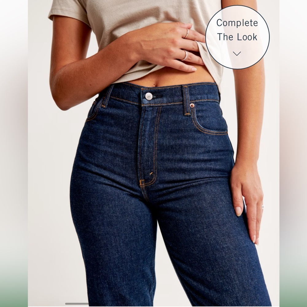 Abercrombie & Fitch Curve Love slim straight ultra high rise jeans